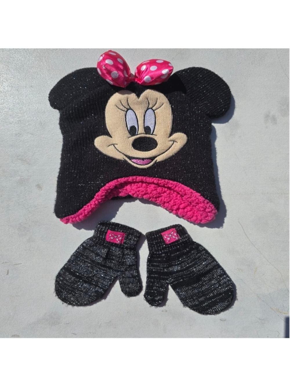 Disney Minnie Mouse Hat and Mittens Set - One Size